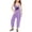 Purple, variant on Girls Summer Print V Neck Sleeveless Romper Loose Fit Casual Jumpsuit with Pockets for and Juniors Lightweight and Comfortable Pants Romper 7-8 Years