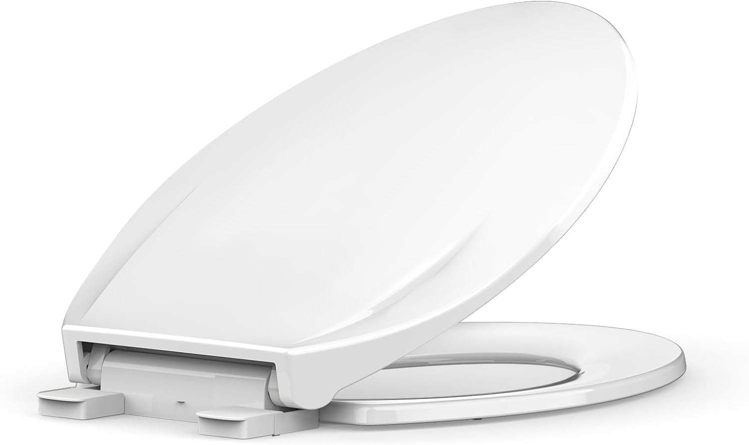 M optimized Toilet Seat, Plastic Toilet Seat With Soft Close, Never Loosen, Easy Clean, 17inch / 19inch Round Toilet Seat, Elongated Toilet Seat