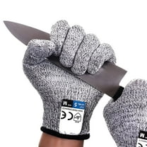 GJX 2 Pair Cut Resistant Gloves Food Grade Level 5 Protection, Safety Kitchen Cuts Gloves for Oyster Shucking, Fish Fillet Processing, Mandoline Slicing, Meat Cutting and Wood Carving (L)