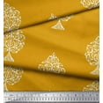 thumbnail image 2 of Soimoi Poly Georgette Fabric Dot,Leaves & Floral Block Print Fabric by The Yard 42 Inch Wide, 2 of 3