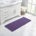 thumbnail image 3 of Walensee Non-Slip Bathroom Rugs Chenille Soft Striped Plush Bath Mat, 24" x 36", Lavender, 3 of 10