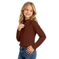 thumbnail image 6 of Cotton Long Sleeve Pullover Shirts for Girls Mock Neck Teen Pullover Tops Turtleneck Warm and Soft Comfortable Loose Fit Casual Tops Basic Tees Fall Winter Clothes 5-14 Years, 6 of 8