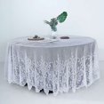 thumbnail image 2 of BalsaCircle 108" White Premium Lace Round Tablecloth Table Linens Reception Dining, 2 of 6