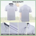 thumbnail image 3 of SPEEDRUN Men's Golf Polo Shirts Solid Color Short Sleeve Shirts for Men Classic Polo Shirts Casual Business Polo Shirts for Men White 3XL, 3 of 8