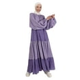 thumbnail image 3 of Lilac - Vintage purple - Floral - Crew neck - Fully Lined - Modest Dress - Benin, 3 of 5