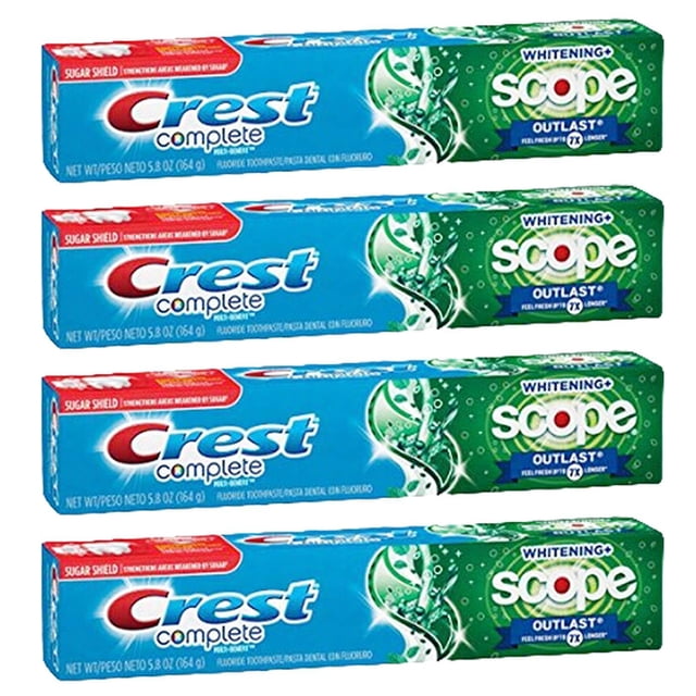 Multi Tech Toothpaste Crest Complete Multi Benefit Whitening Toothpaste with Scope Outlast ...