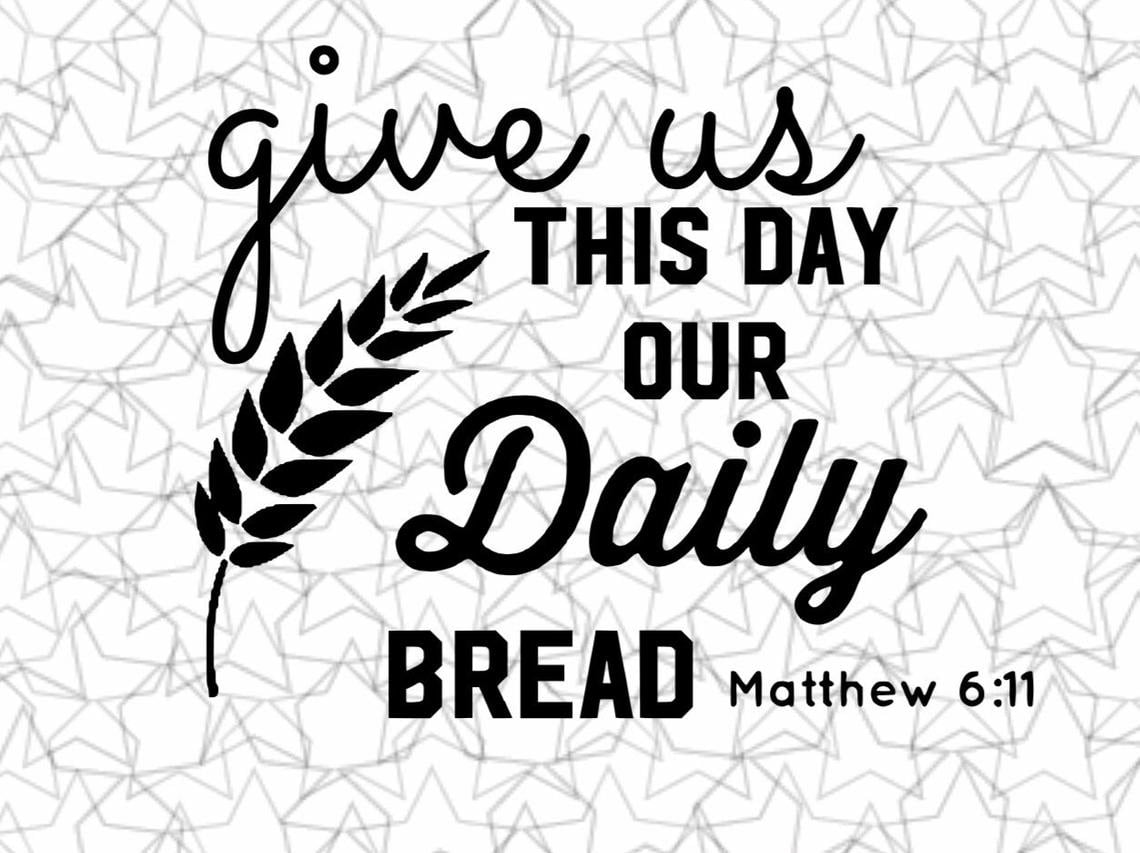 Give Us This Day Our Daily Bread Vintage Sign Canvas Farmhouse Decor Matthew 6 11 The Lords Prayer
