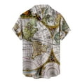 thumbnail image 2 of WXLWZYWL Hawaiian Shirts for Men Plus Size Button Down Short Sleeve World Map Printing Funky Casual Unisex Beach Shirts Summer Loose Tops, 2 of 6