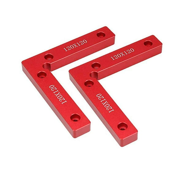 2 Pcs Carrés de Positionnement 90 Degrés 4.7 Pouces x 4.7 Pouces, Carré de Serrage d'Angle en Alliage d'Aluminium, Pinces à Angle Droit Outil de Menuiserie
