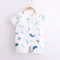 thumbnail image 2 of mgoYE Toddler Boy Clothes 18-24 Months Gender Neutral Baby Clothes Cotton Short Sleeve Pants Footless Coming Home Outfit Boy Girl|Sky Blue 1-3 Months, 2 of 5