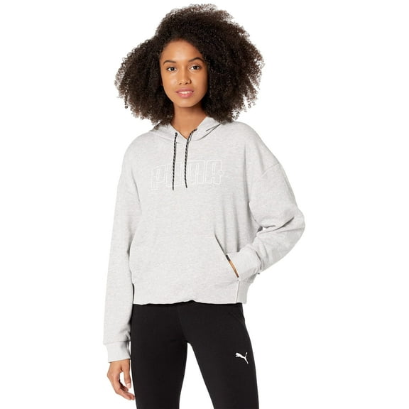 PUMA Rebel Hoodie Terry Fleece Light Gray Heather LG