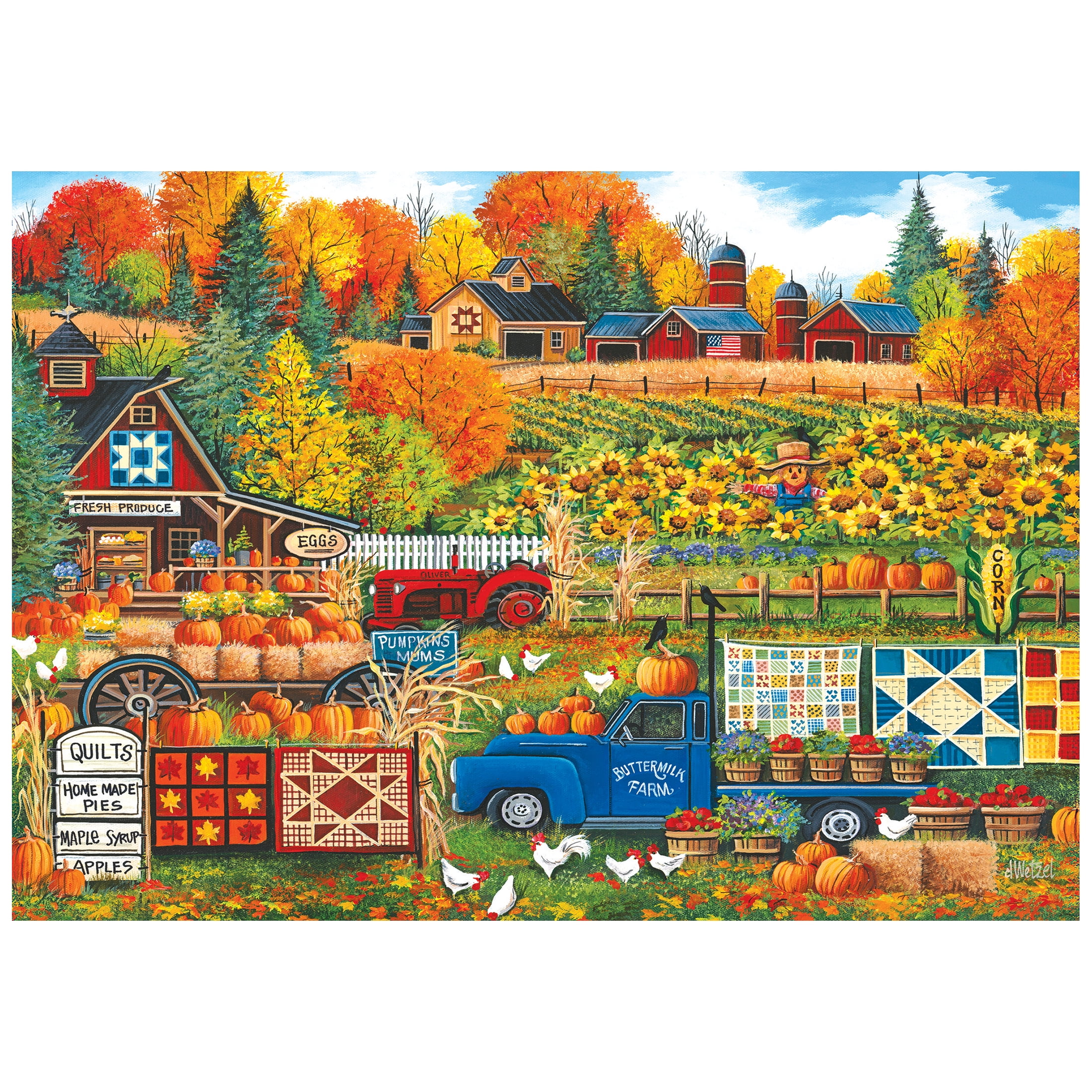 RoseArt - Colorluxe 500-Piece - Buttermilk Farm Fall- Adult Interlocking Puzzle, Unisex 9+