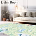 thumbnail image 2 of ODIKA 6'x9' Machine Washable Non-Slip Area Rug, Wilderness Hideaway Scene with Forest Creatures High Traffic Rug with Pad, Beige, 683190, 2 of 8