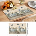thumbnail image 6 of Flower Butterfly Placemats Set of 6 Vintage Farm White Blue Daisies Floral Place Mats Indoor Wipeable Table Mats Washable Cloth Dining Table Placemats for Kitchen Holiday Party Home Decor 13x19 Inch, 6 of 9