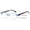 Blue, variant on V.W.E. Oval Round Progressive Reading Glasses - Clear on Top - Mosaic Temple - AR Coating Z125 +1.25