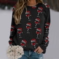 thumbnail image 2 of toraway Chandails en Molleton pour Femmes avec Capuche Imprimé Joyeux Noël Col Rond Chandail Décontracté Manches Longues Blouse Ample L, 2 of 4