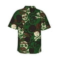 thumbnail image 3 of Uemuo Camouflage Skull Printed Regular Fit Short Sleeve Casual Hawaiian Shirt for Men,Aloha shirt,Tropical shirt,Floral print shirt,Vacation Beach shirt-X-Large, 3 of 9