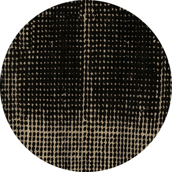 Ahgly Company Indoor Round Oriental Brown Modern Area Rugs, 8' Round