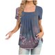 thumbnail image 1 of Fiudx Camisas de Mujer Mujer Moda Casual Manga Corta Suelta Camiseta Blusa Tops, 1 of 4