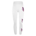thumbnail image 4 of Breast Cancer Print Pants for Women Awareness Pink Ribbon Print Soft Trousers High Waist Workout Tights Yoga Leggings,White 10,M, 4 of 5