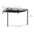 thumbnail image 3 of Outsunny 10' x 10' Wall Mounted Metal Pergola with Retractable Roof, 3 of 10