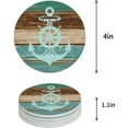 thumbnail image 1 of RYLABLUE Theme Anchor Rustic Wood Plank Set of 8 Round Coaster for Drinks, Absorbent Ceramic Stone Coasters Cup Mat with Cork Base for Home Kitchen Room Coffee Table Bar Decor, 1 of 5