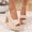 Beige, variant on Women's Croc-Embossed Platform Heel Sandals, Peep-Toe Slingback with Chunky Sole, Plus Size Edgy Comfort Footwear Brown 38