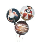Fun Express Oktoberfest Mylar 18" Multi-color Balloons, 3 Count