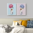 thumbnail image 3 of PixonSign Framed Wall Art Collage Print Gallery Set Duo of Pink and Purple Flowers in Mason Jars Botanical Plants Illustrations Modern Ultra for Living Room, Bedroom, Office - 12"x16"x2 WHITE, 3 of 6