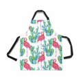 thumbnail image 2 of HATIART Watercolor Pink Flamingos Tropical Birds Cactus Floral Pattern Chef Aprons Professional Kitchen Chef Bib Apron with Pockets Adjustable Neck Strap, 2 of 2