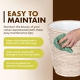 thumbnail image 5 of KOUBOO La Jolla Rattan Plastic Insert, White-Wash Waste Basket, 5 of 5