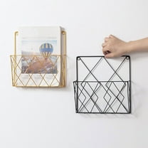 Metal Wire Magazine Rack Wall Mounted Single Pocket Wall File Organizer Mesh Hanging Document Holder for Office Home Black