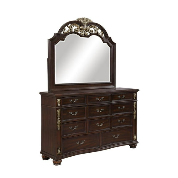 New Classic Furniture Maximus Solid Wood Dresser in Madeira Brown