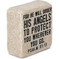 thumbnail image 2 of Lighthouse Christian Products 173118 Cast & Scripture Stone His Angels Plaque - No. 40707, 2 of 6