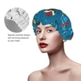 thumbnail image 4 of Disketp Transportations With Buildings,Cartoon Transportations Shower Caps,Reusable Shower Cap For Women, Double Layer Waterproof Hair Cap, Large Size For All Hair Lengths,For Girls Spa Home Salon Use, 4 of 9
