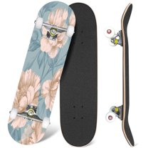 31'' Complete Skateboard 7 Layer Canadian Maple Double Kick Deck Skateboards floral bouquets tulips peonies Skate Board for Beginner Adult Gifts