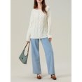 thumbnail image 2 of Nituyy Chandails Tricotés pour Femmes Manches Longues Creuses Col Rond Pullovers Amples d'Automne, 2 of 6