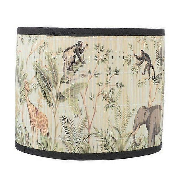 Premium Bamboo and Iron Lampshade for Home Decor, 30x30x20 cm, E27 Compatible, Vintage Design, Perfect Housewarming Gift