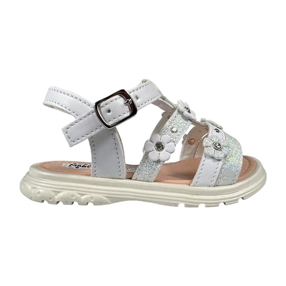 Sandalia Cómoda Niña Manchitas Casual De Piso blanco 16