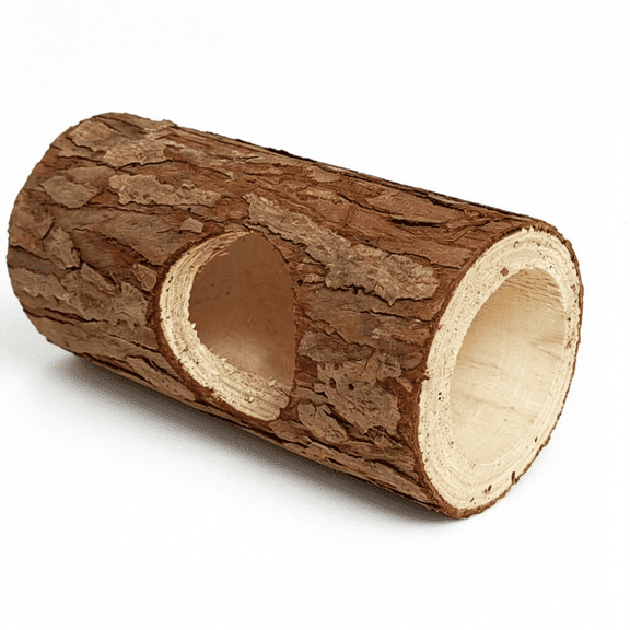 BESTSKY Natural Wood Log Tunnel for Hamsters Guinea Pig, Wooden Hideout Tube Toy for Pet Rat Chinchilla Gerbil Syrian Hamster Cage Accessories, Chewable Hamster Hideout