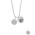 thumbnail image 2 of Delight Jewelry Silvertone Disc with Crystal Peace Sign Silvertone Script Initial Disc - D - Charm Necklace, 20"+3", 2 of 4