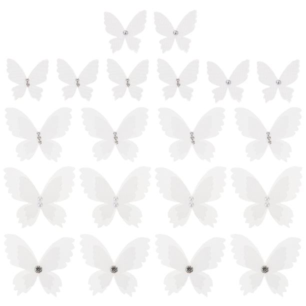 EeaseMX 20 parches de organza con mariposas, doble hilo estéreo, accesorios de ropa