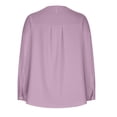 thumbnail image 5 of Sales Today Prime 2026 Fall Womens Tops Plus Women's Summer Solid Color Loose Slim V-neck Long-Sleeved Cotton and Linen Long-sleeved V-neck Top/shirt, Purple XXXXL, 5 of 8