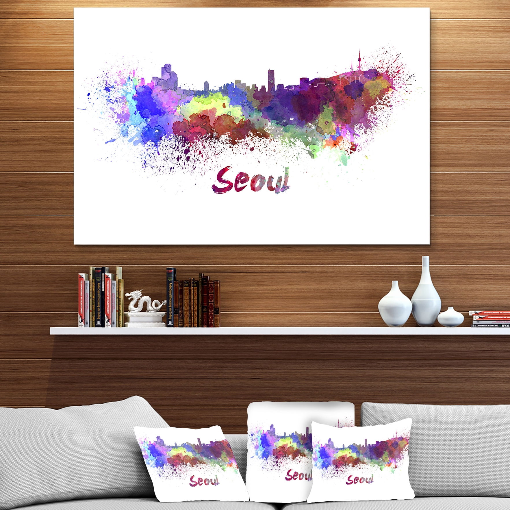Designart 'Seoul Skyline ' Cityscape Metal Artwork Print