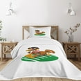 thumbnail image 3 of Ambesonne Turkey Quilted Bedspread Set 2 Pcs, American Football Bird, Twin Size, Multicolor, 3 of 6