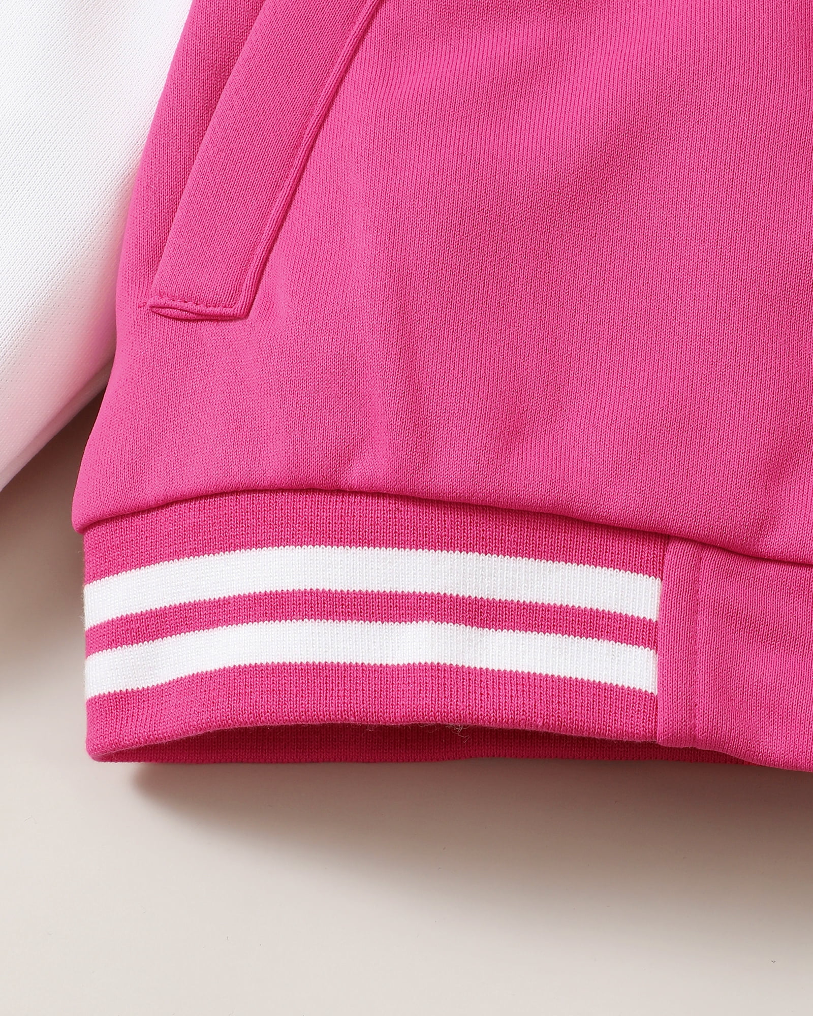 9 Years Big Girls Winter Outfits 10 Years Youth Child Kids Clothes Set Long Sleeves Letter Embroidery Baseball Lacket Color Block Coat Pleated Skirt Set 2pcs Clothing Pink