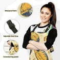 thumbnail image 2 of 5 Pcs Kitchen Set Heat Resistant Oven Mitts and Non-Slip Pot Holders with Adjustable Cooking Apron Yellow Rugby and Star, 2 of 6