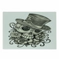 thumbnail image 1 of Day of the Dead Cutting Board, Sketch of Mexican Spanish Celebration Skull Head Flowers, Decorative Tempered Glass Cutting and Serving Board, Small Size, Dimgrey and White, by Ambesonne, 1 of 1