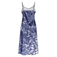 thumbnail image 5 of Women's Elegant Floral Print Satin Maxi Dress Spaghetti Strap V Neck Side Split Long Slip Dress Backless Evening Party Wedding Guest Night Out, 5 of 8