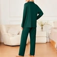 thumbnail image 5 of Fnooota Womens Pajama Sets, Casual V Neck Long Sleeve Soft Sleepwear Set Army Green Size L, 5 of 5